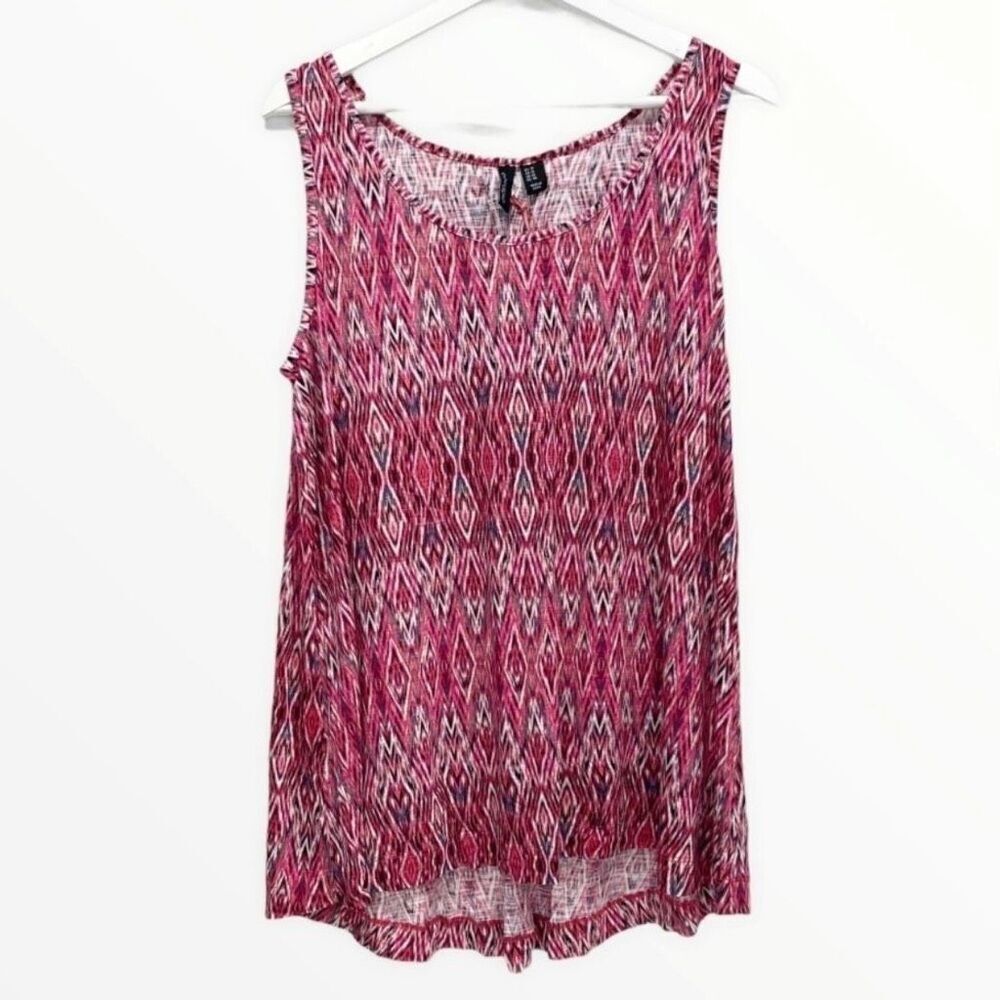 Cynthia Rowley 1X sleeveless abstract print Scoop Neck top NEW